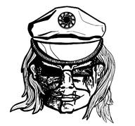 art artist:wauwboer black_and_white carpenter_brut chud clothes drawfag drawing ear glasses hair hat lips meta:soytober meta:soytober2024 shadow smile sonnenrad variant:chudjak // 1152x1071 // 420.2KB