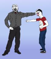 angry closed_eyes fighting full_body hand_on_face laughing red_face stock_image traced variant:chudjak variant:cobson // 920x1060 // 73.6KB