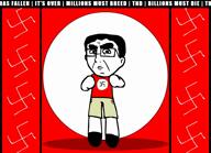 animated animation animation_meme artist:soyjakfan01 billions_must caipirinha chud clothes dance ear flash glasses moving nazi_swastika nazism soyjakfan01 swastika text trend variant:chudjak // 1484x1080, 11.8s // 6.0MB