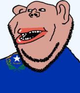 amerimutt black_sclera brown_skin clothes ear flag flag:nevada hair lips mutt nevada open_mouth soyjak star_(symbol) state stubble subvariant:impish_amerimutt text transparent_background united_states variant:impish_soyak_ears // 685x800 // 51.1KB
