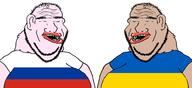 2soyjaks amerimutt arm balding clothes country ear flag mutt norf_fc pink_skin russia small_eyes stubble tshirt ukraine unibrow variant:impish_soyak_ears // 1927x886 // 239.7KB