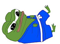 amphibian animal belt blue_shirt closed_mouth clothes foot frog full_body green_skin hand lips lying nas nas:pepe pepe pepe_the_frog subnas:apu transparent_background white_belt // 1199x885 // 490.6KB