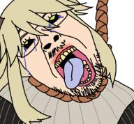 black_sclera blond crying elena funamusea glasses hanging rope tranny variant:bernd white_background white_skin // 450x417 // 21.5KB