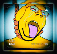 bloodshot_eyes camera crying dog ear glasses hanging janny open_mouth rope soyjak stubble subvariant:wholesome_soyjak suicide tongue variant:gapejak yellow // 2026x1920 // 3.5MB