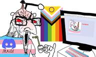 antenna brainlet clothes computer crying cup drinking_straw fedora flag glasses hand hat holding_object large_nose map_(pedophile) mug multiple_soyjaks open_mouth pedophile raidtranny red_eyes reddit screen small_brain soyjak stretched_mouth stubble text tranny variant:bernd variant:soyak // 1316x782 // 610.5KB