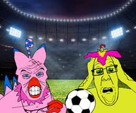 2soyjaks digimon football football_stadium pal_(digimon) palmon piyo_(digimon) piyomon variant:feraljak variant:ppp // 2400x2000 // 3.3MB