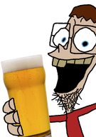 beer blue_eyes british brown_hair eyes_like_the_o-o-cean fanboy fanboy_and_chum_chum hair holding_object variant:slushiejak yellow_teeth // 704x1000 // 245.9KB