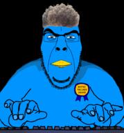 acne award badge beak bird blue_skin closed_mouth computer front_facing full_head funny hair hand looking_at_viewer looking_at_you medal smile smug soyjak stubble subvariant:cobson_front2 text twitter typing ugly variant:cobson zoomer zoomer_hair // 1906x2048 // 869.6KB