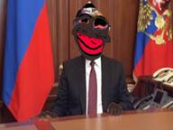 black_skin bloodshot_eyes desk distorted flag:russia full_body nigger russia subvariant:chudjak_front subvariant:jartycuck trend:slopjak variant:chudjak vladimir_putin // 800x600 // 752.0KB