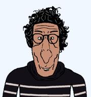 alex_ainouz brown_eyes brown_skin clothes glasses jewish_nose messy_hair smile stripes subvariant:euromutt sweater variant:markiplier_soyjak youtuber // 1951x2095 // 25.4KB