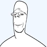 glasses series:fusionjaks series:the_big_9_theory shoulder smile stubble subvariant:wholesome_soyjak variant:gapejak variant:headjak // 731x732 // 31.8KB