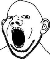 ear merge no_eyebrows open_mouth soyjak stubble variant:gapejak variant:impish // 670x792 // 92.0KB