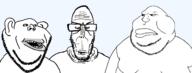 3soyjaks booger closed_mouth clothes ear fat glasses looking_to_the_left looking_to_the_right mustache mutt_trio obese open_mouth series:muttverse series:trios_&_duos soyjak stubble subvariant:euromutt subvariant:impish_amerimutt teeth template transparent_background variant:impish_soyak_ears variant:markiplier_soyjak variant:meximutt // 2162x824 // 46.6KB