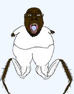 brown_skin cockroach fat glasses hand leg looking_at_you open_mouth rotten_teeth stubble template tongue variant:bernd white_pants white_shirt // 552x703 // 22.9KB