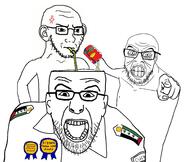 3soyjaks award breadtuber cuck ear flag:palestine glasses hasan_piker idubbbz open_mouth pointing pointing_at_viewer police_uniform queen_of_spades sproke straw stubble variant:feraljak variant:policejak variant:soyak youtuber // 1860x1568 // 933.8KB