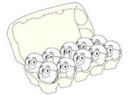 bald ear ear_surgery egg egg_carton glasses hotdiggedydemon looking_at_you open_mouth soyjak stubble variant:cobson variant:weirdpenis // 3508x2480 // 296.0KB