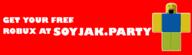 arm bald banner clothes gill_sans noob open_mouth red_background roblox robux soyjak soyjak_party text variant:markiplier_soyjak // 1725x491 // 63.3KB