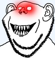 beast beast_mode bloodshot_eyes evil glowing going_full_beast_mode insane red_eyes sharp_teeth teeth variant:impish_soyak_ears white_skin // 598x632 // 57.6KB