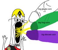 arm badge bbc glasses hair hand hands_up nate nsfw oekaki open_mouth penis piss queen_of_spades soyjak spade stubble variant:unknown yellow_hair // 556x476 // 21.0KB