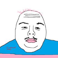 a_(4chan) bald beard big_lips closed_mouth eyebrows eyes lips looking_at_you mustache obese tranny variant:ukmutt // 828x828 // 18.6KB