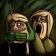 amphibian arm art brown_eyes carrying clothes coco drawfag drawing drawn_background female frog full_body glasses glove leg nas:pepe ongezellig open_mouth pepe_the_frog subvariant:gapejak_female swamp sweater variant:gapejak yellow_hair // 1035x1029 // 1.4MB