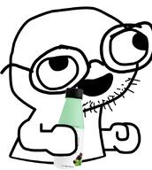 arm bottle excited glasses hand holding_bottle holding_object holding_soylent open_mouth plastic_bottle rage_comic soy soyjak soylent soylent_(mint_chocolate) soylent_bottle stubble variant:fsjaljak // 750x838 // 141.8KB