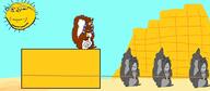 5soyjaks angry animal blood buck_teeth closed_mouth drawn_background egypt full_body glasses open_mouth smile soyjak squirrel subvariant:feralsquirrel subvariant:wholesome_soyjak sun tail variant:feraljak variant:gapejak whip // 1283x559 // 95.0KB