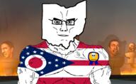 arm award blue_eyes buff clothes fire flag glasses meta:not_an_award ohio ohio_state skibidi_toilet skull star subvariant:chudjak_front subvariant:muscular_chud tshirt variant:chudjak // 1507x929 // 573.9KB