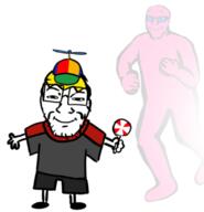 admin art artist:shemmysloota doll_(user) drawfag drawing glasses lollipop nate propeller propeller_hat sharty soyjak soyjak_party stubble variant:feraljak variant:soyak walking // 780x810 // 185.1KB