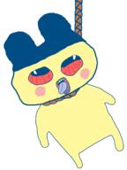 ack bloodshot_eyes crying full_body hanging mametchi open_mouth pet rope stubble tamagotchi tongue yellow_skin yellow_teeth // 1170x1558 // 226.6KB