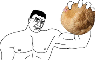 chicken finger glasses hair holding_object muscles muscular_male smile subvariant:kratos_chudjak variant:chudjak // 1597x1007 // 397.3KB