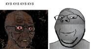2soyjaks angry bloodshot_eyes glasses iron lead rust sad smile soyjak steel stubble subvariant:wholesome_soyjak text variant:gapejak variant:soyak yellow_teeth // 800x419 // 301.7KB