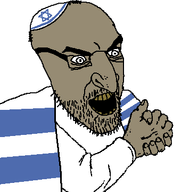 angry arm body clothes glasses hand happy_merchant hat jewish_nose judaism kike kippah open_mouth rubbing_hands series:yehudyakim star_of_david stubble tallit teeth variant:kliksjak // 340x360 // 15.8KB