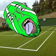 ball glasses green_skin irl_background open_mouth soyjak stubble tennis tongue tree variant:bernd // 375x375 // 184.0KB