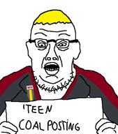 badge blond double_chin glasses hand holding_object nate natejak red_shirt shirts sign soyjak soyjak_party soyteen stubble text variant:trumpjak yellow_hair // 472x535 // 60.2KB
