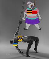 azov_battalion communism dead flag full_body gigachad hammer_and_sickle hanging rope russia russo_ukrainian_war soyjak tranny ukraine variant:bernd // 844x1022 // 117.2KB