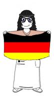 avengers beanie blue_eyes blush blushing brown_shirt country female flag flag:germany germany girl glasses hair soy soylent variant:soytan white_background white_skin // 1088x1939 // 150.9KB