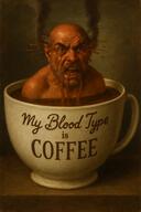 anger_mark angry classical_art_parody coffee hairy mug shirtless steam subvariant:feralrage text variant:feraljak // 1024x1536 // 2.4MB