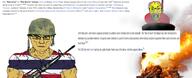 ack asian bloodshot_eyes burning camouflage chud communism drum fire flag:thailand gun hammer_and_sickle helmet m16 m1_helmet mitchell_pattern pot rifle subvariant:muscular_chud text thailand tranny variant:chudjak variant:el_perro_rabioso wikipedia // 929x378 // 273.2KB