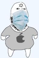 apple_(company) arm clothes facial_mark forehead_mark full_body glasses good_boy_quest leg mask mouth_mask no_eyebrows soyjak star_of_david stubble surgical_mask transparent_background tshirt variant:gapejak // 469x698 // 87.9KB