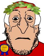 artist:sabiopajin award christianity closed_mouth clothes crown dante_alighieri divine_comedy glasses hat laurel meta:tagme robe soyjak stubble subvariant:bruceson subvariant:neutralplier template user=sabiopajin variant:bernd variant:markiplier_soyjak // 449x561 // 77.9KB