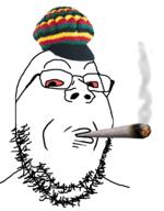 clothes glasses hat soyjak stubble variant:gapejak weed // 758x968 // 207.7KB