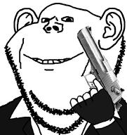 Desert_eagle arm clothes collar fingerless_glove gun hand suit variant:impish_soyak_ears // 598x633 // 85.8KB