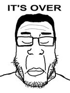 closed_eyes closed_mouth glasses its_over merge sad stubble subvariant:chudplier text variant:chudjak variant:markiplier_soyjak // 2304x3072 // 414.2KB
