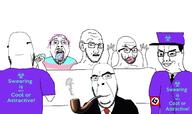 armband bald bloodshot_eyes bubble clothes concerned crying glasses grammar_nazi hat necktie open_mouth pipe smoke soap stubble subvariant:soyak_(concerned) suit swearing_is_not_cool_or_attractive table tongue tranny uniform variant:bernd variant:chudjak variant:cobson variant:excited_soyjak variant:soyak // 2360x1396 // 375.7KB