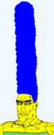 blue_hair buff dress ear glasses long_hair marge marge_simpson subvariant:perceptive_chud variant:chudjak vein yellow_skin // 799x2000 // 28.1KB