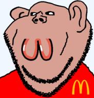 :3 amerimutt mcdonalds meta:tagme soyjak subvariant:impish_amerimutt variant:impish_soyak_ears // 598x628 // 40.3KB