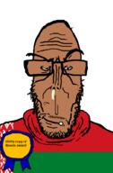 award belarus booger brown_skin copy crying european flag flag:belarus glasses hair mucus mutt red_eyes russia soyjak stubble subvariant:euromutt sweater variant:markiplier_soyjak // 591x900 // 33.5KB