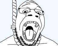 ack glasses hanging noose open_mouth soyjak stubble template transparent_background variant:goopjak variant:unknown // 800x630 // 42.9KB
