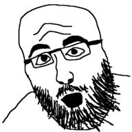 glasses mustache open_mouth soyjak stubble variant:unknown // 800x800 // 21.6KB
